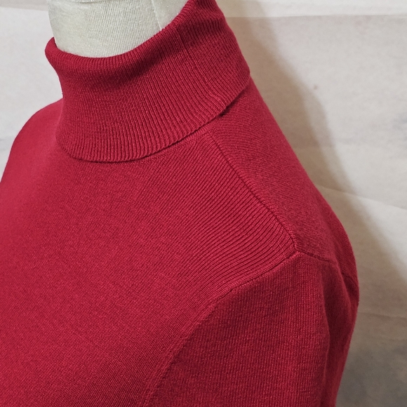 Chico's red turtleneck pullover sweater sz 1P (MP) - Picture 4 of 8